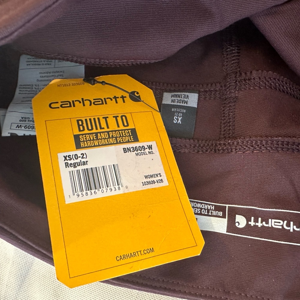NWT Women’s Carhartt Reddish-Brown High-Waisted Leggings - Picture 4 of 5